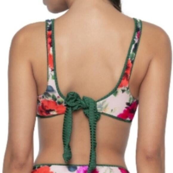 PQ Swim Reversible Bikini Top Emerald Ribbed Desert Rose - Picture 3 of 11